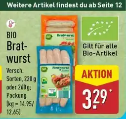 Aldi Nord Bio-Bratwurst Angebot