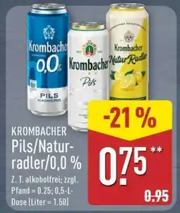 Aldi Nord KROMBACHER Pils/Natur-radler/0,0 % Angebot