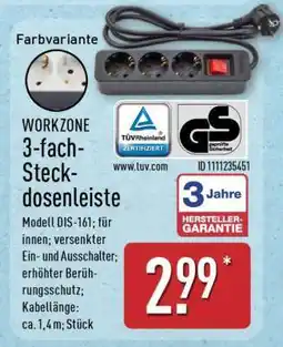Aldi Nord WORKZONE 3-fach-Steckdosenleiste Angebot