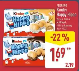 Aldi Nord kinder Happy Hippo Angebot