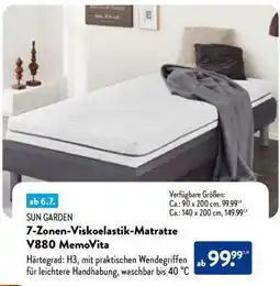 Aldi Nord 7-Zonen-Viskoelastik-Matratze V880 MemoVita Angebot