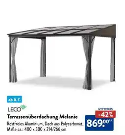 Aldi Nord Terrassenüberdachung Melanie Angebot