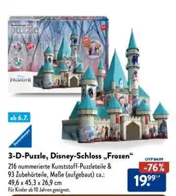 Aldi Nord 3-D-Puzzle, Disney-Schloss „Frozen“ Angebot