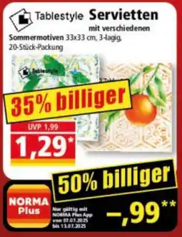 Norma Tablestyle Servietten Angebot