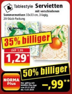 Norma Tablestyle Servietten Angebot