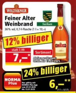 Norma Wilthener Feiner Alter Weinbrand Angebot
