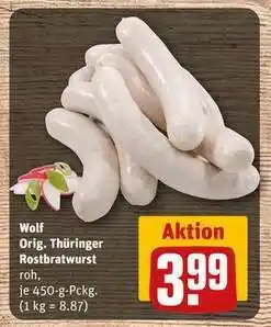 REWE Wolf Orig. Thüringer Rostbratwurst roh Angebot