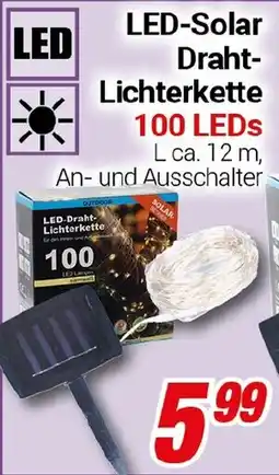 CENTERSHOP LED-Solar Draht- Lichterkette 100 LEDs Angebot