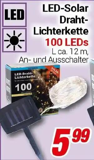 CENTERSHOP LED-Solar Draht- Lichterkette 100 LEDs Angebot