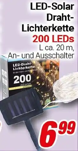 CENTERSHOP LED-Solar Draht- Lichterkette 200 LEDs Angebot