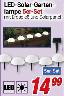CENTERSHOP LED-Solar-Garten- lampe 5er-Set Angebot