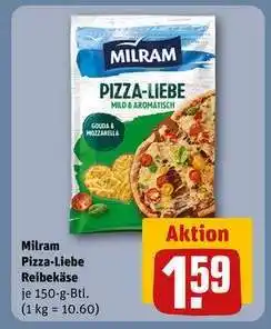 REWE Milram Pizza-Liebe Reibekäse Angebot
