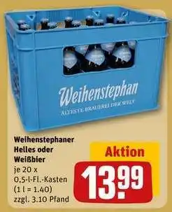 REWE Weihenstephaner Helles oder Weißbier Angebot