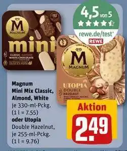 REWE Magnum Mini Mix Classic, Almond, White oder Utopia Double Hazelnut Angebot