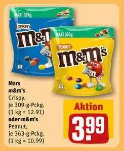 REWE Mars m&m’s Crispy oder m&m’s Peanut Angebot