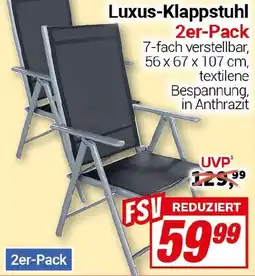 CENTERSHOP Luxus-Klappstuhl 2er-Pack Angebot