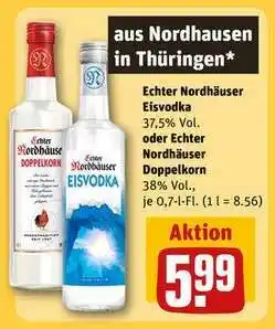 REWE Echter Nordhäuser Eisvodka oder Echter Nordhäuser Doppelkorn Angebot