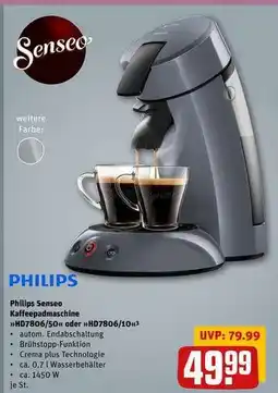 REWE Philips Senseo Kaffeepadmaschine HD7806/50 oder HD7806/10 Angebot