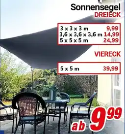 CENTERSHOP Sonnensegel DREIECK Angebot