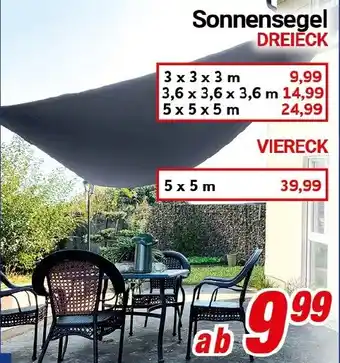 CENTERSHOP Sonnensegel DREIECK Angebot