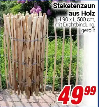CENTERSHOP Staketenzaun aus Holz Angebot