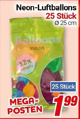CENTERSHOP Neon-Luftballons 25 Stück Angebot
