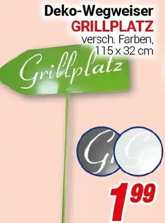 CENTERSHOP Deko-Wegweiser GRILLPLATZ Angebot