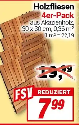 CENTERSHOP Holzfliesen 4er-Pack Angebot