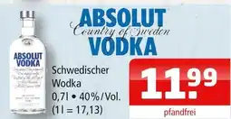 Getränke Oase Absolut schwedischer wodka Angebot