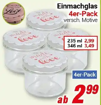 CENTERSHOP Einmachglas 4er-Pack Angebot