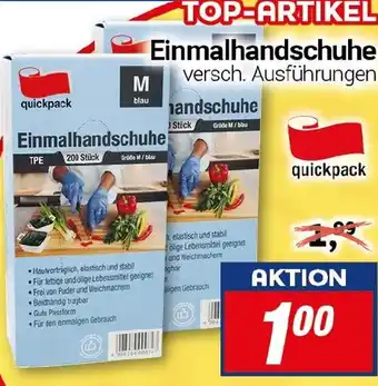 CENTERSHOP Einmalhandschuhe quickpack Angebot