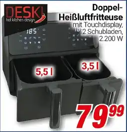 CENTERSHOP DESK Doppel-Heißluftfritteuse Angebot