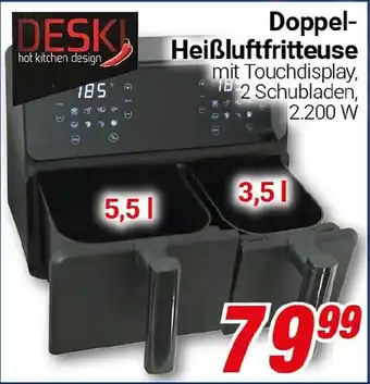CENTERSHOP DESK Doppel-Heißluftfritteuse Angebot