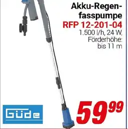 CENTERSHOP Gude Akku-Regen- fasspumpe RFP 12-201-04 Angebot