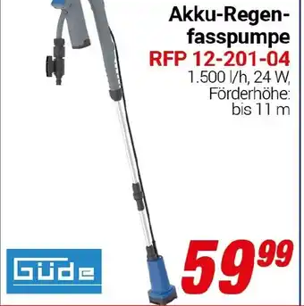 CENTERSHOP Gude Akku-Regen- fasspumpe RFP 12-201-04 Angebot