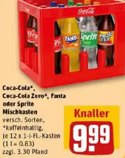REWE Coca-Cola, Coca-Cola Zero, Fanta oder Sprite Mischkasten Angebot