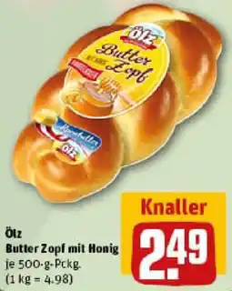 REWE Ölz Butter Zopf mit Honig Angebot