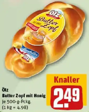 REWE Ölz Butter Zopf mit Honig Angebot