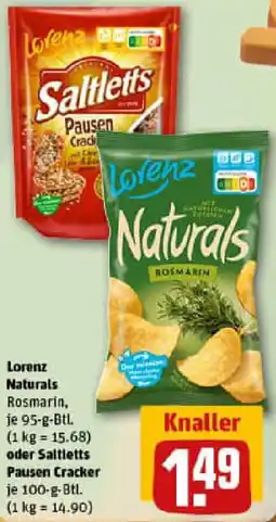 REWE Lorenz Naturals oder Saltletts Pausen Cracker Angebot