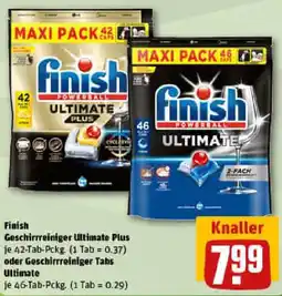 REWE Finish Geschirrreiniger Ultimate Plus oder Geschirrreiniger Tabs Ultimate Angebot