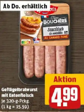 REWE Geflügelbratwurst mit Entenfleisch Angebot