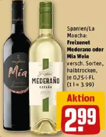REWE Freixenet Mederano oder Mia Wein Angebot