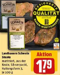 REWE Landbauern Schwein Steaks Angebot