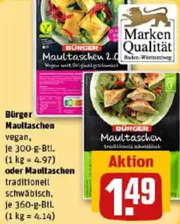 REWE Bürger Maultaschen oder Maultaschen Angebot