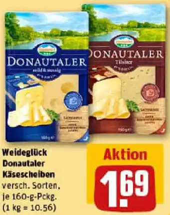 REWE Weideglück Donautaler Käsescheiben Angebot