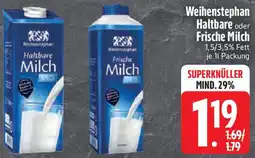 Edeka Weihenstephan Haltbare oder Frische Milch Angebot