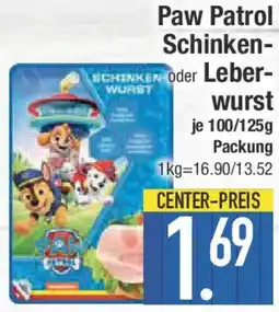 E-Center Paw Patrol Schinken oder Leberwurst Angebot