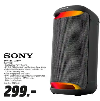 MediaMarkt Sony srs-xv500 partybox Angebot