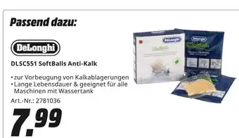 MediaMarkt Delonghi dlsc551 softballs anti-kalk Angebot