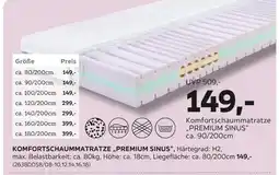 Mömax Komfortschaummatratze „premium sinus“ Angebot